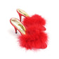 70s/80s UNWORN Janet Reger Red Marabou Mules UK 5