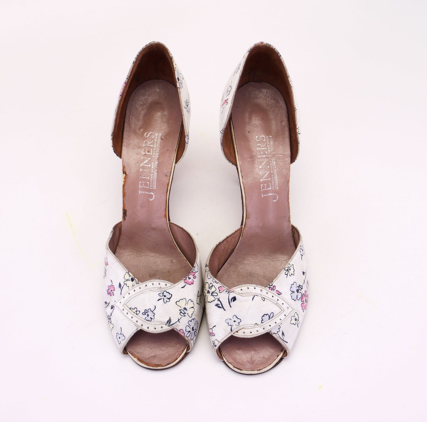 1950s Flower Printed Leather Sandals by Jenners UK 5