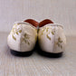 Johnny Moke White & Pink Brocade Slip On Flats UK 6