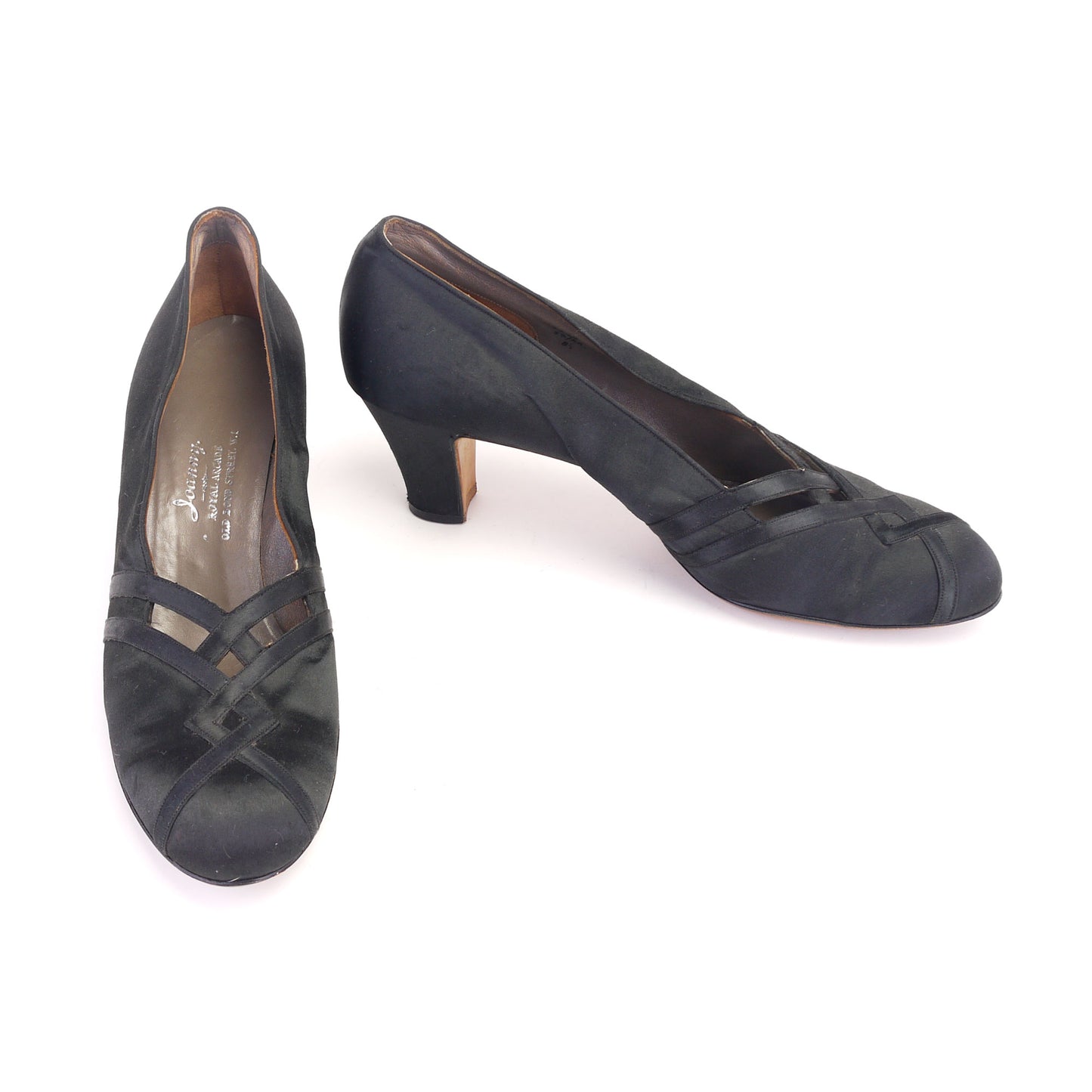 1940s CC41 UNWORN Black Satin Pumps by Joanny UK 6