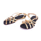 1950s Joyce Cats Cradle Gold Evening Sandals UK 6