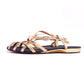 1950s Joyce Cats Cradle Gold Evening Sandals UK 6