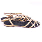 1950s Joyce Cats Cradle Gold Evening Sandals UK 6