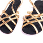 1950s Joyce Cats Cradle Gold Evening Sandals UK 6