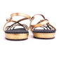 1950s Joyce Cats Cradle Gold Evening Sandals UK 6