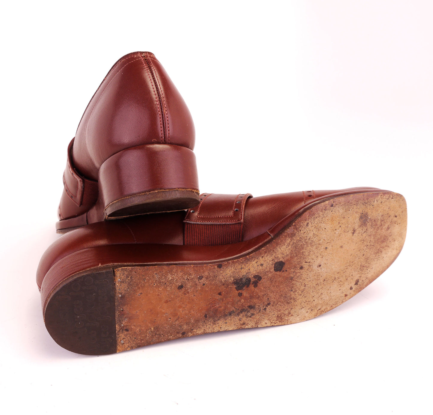 Joyce 1940s CC41 Brown Saddle Wedges UK 4.5