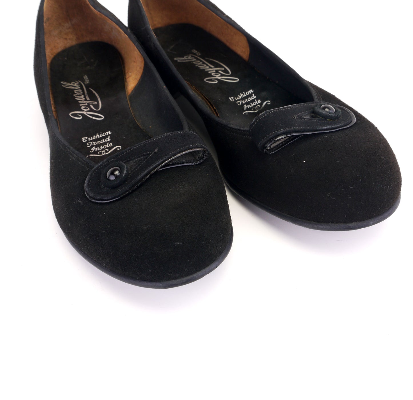 1950s Black Suede Round Toe Flats by Joywalk UK 4.5