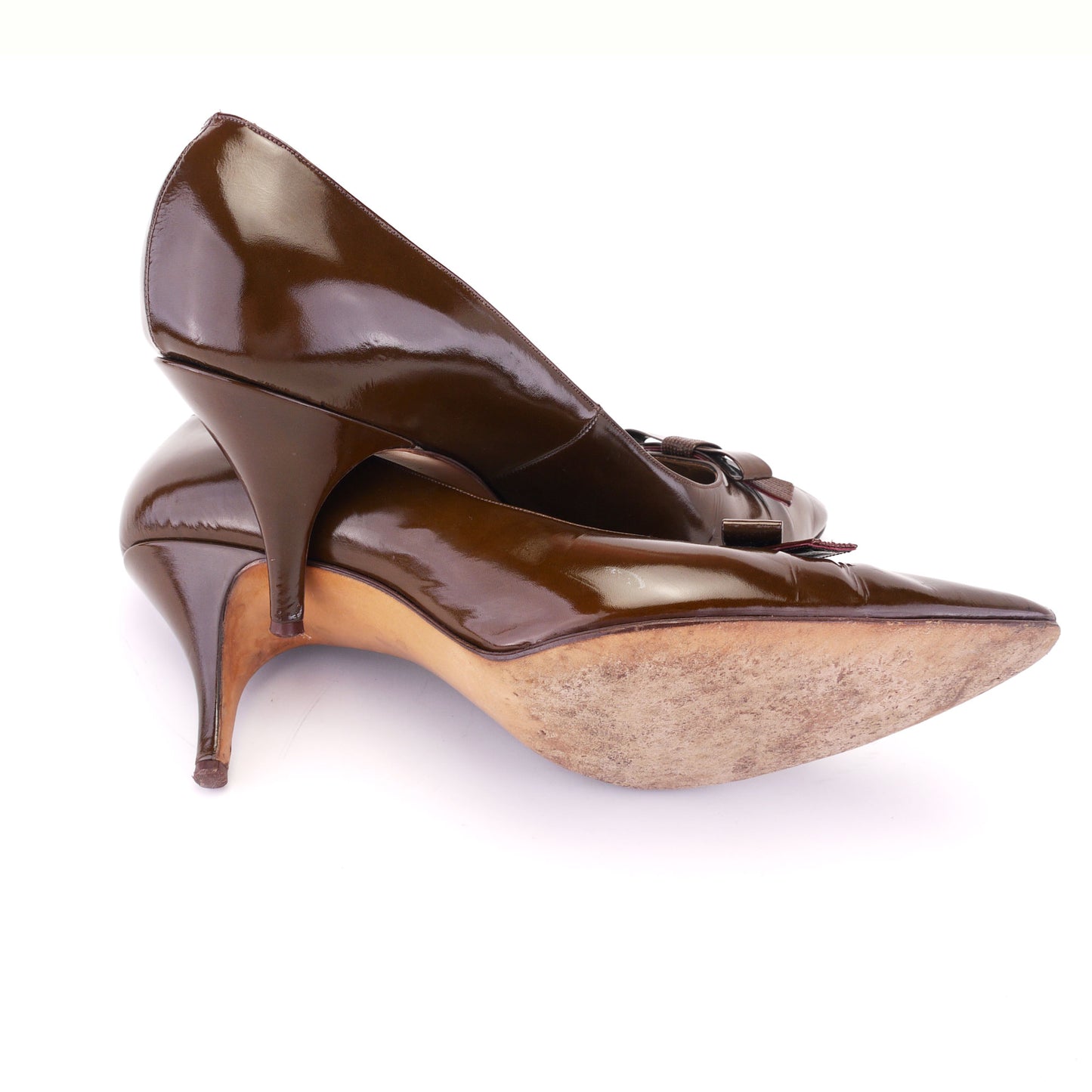 1960s Brown Patent Stiletto Pumps by Turner UK 6