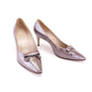 Unworn 1960s Metallic Taupe Stiletto Pumps UK 6