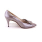 Unworn 1960s Metallic Taupe Stiletto Pumps UK 6