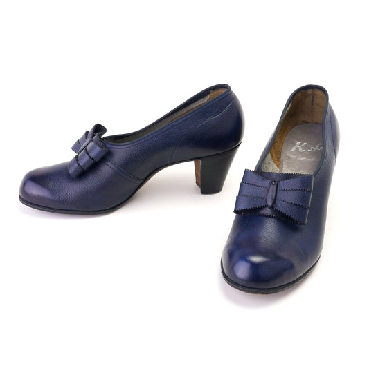 1940s CC41 Dark Blue K Shoes Pumps UK 5