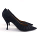 1960s Black Suede & Satin Stilettos for Kendal Milne UK 4.5