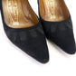 1960s Black Suede & Satin Stilettos for Kendal Milne UK 4.5