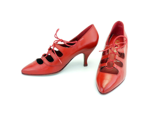 1980s Red Ghillie Heels by Kalvi UK 5