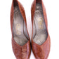 1940s / 50s Baby Doll Pumps in Cognac Leather UK 5.5