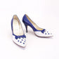 Blue & White Polka Dot 1950s Stilettos UK 4.5