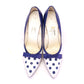 Blue & White Polka Dot 1950s Stilettos UK 4.5