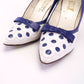 Blue & White Polka Dot 1950s Stilettos UK 4.5