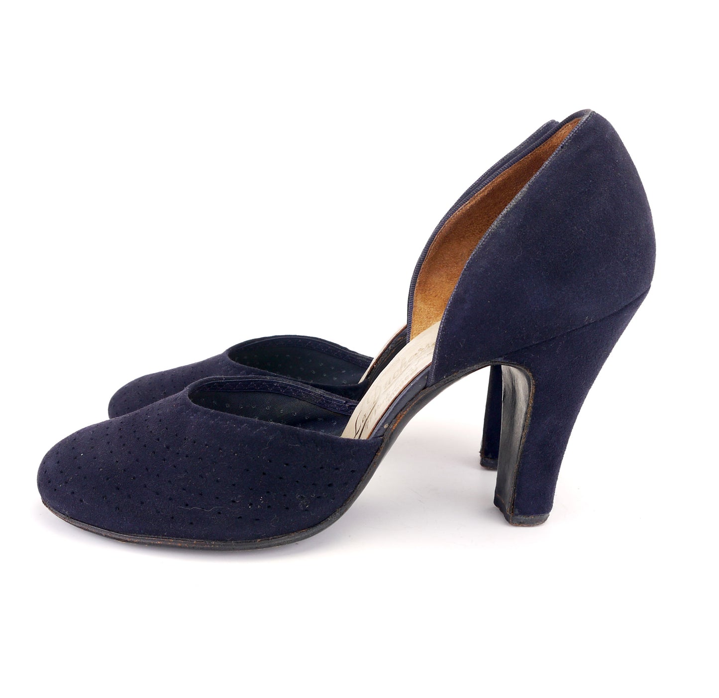 1940s Navy D'Orsay Pumps by La Duchesse UK 4.5