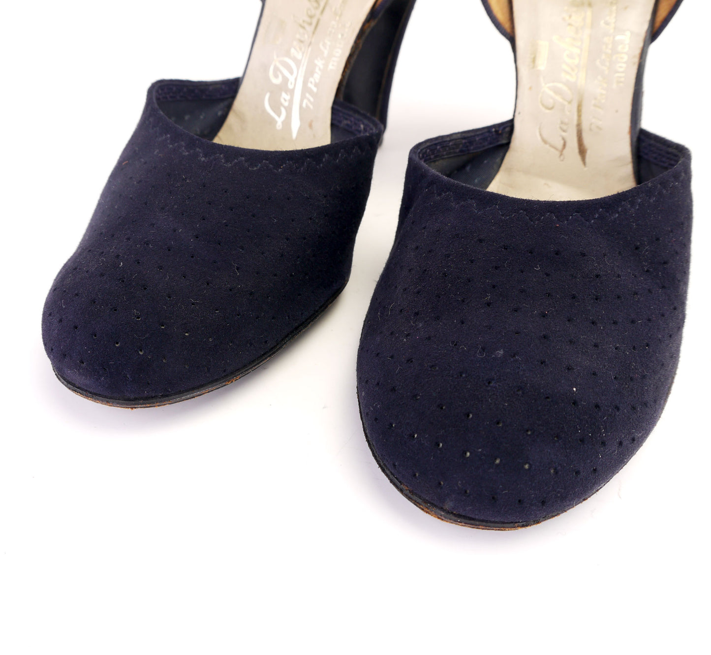 1940s Navy D'Orsay Pumps by La Duchesse UK 4.5