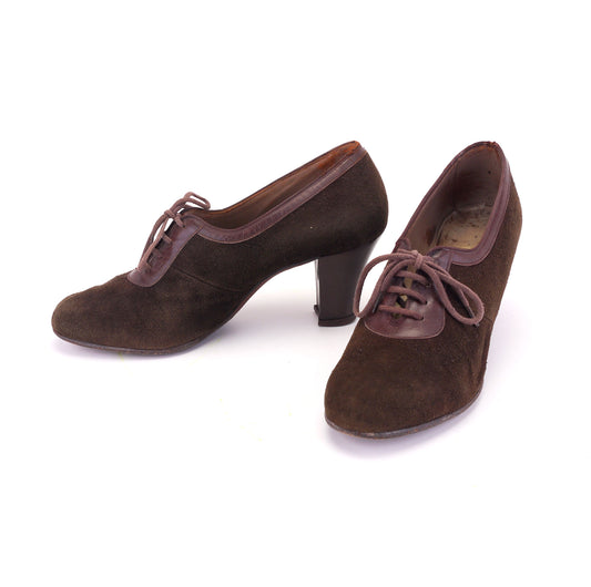 1930s Brown suede Pumps by Lilley & Skinner UK 6
