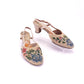 1950s Beige Needlepoint Floral Slippers by Leroux UK 6.5