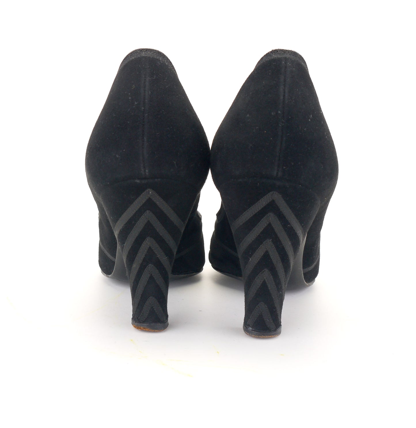 1950s Black Braided Peep Toe Pumps by Les Jumelles UK 5