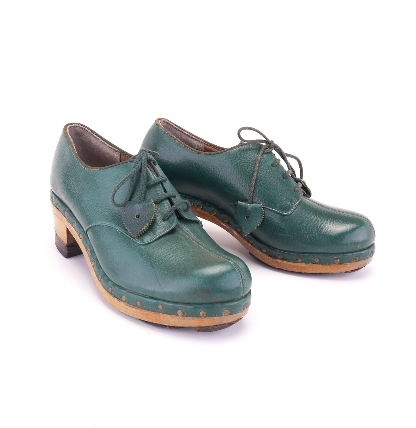 1940s Green Woodies by Liberty Wooden Clogs UK 4