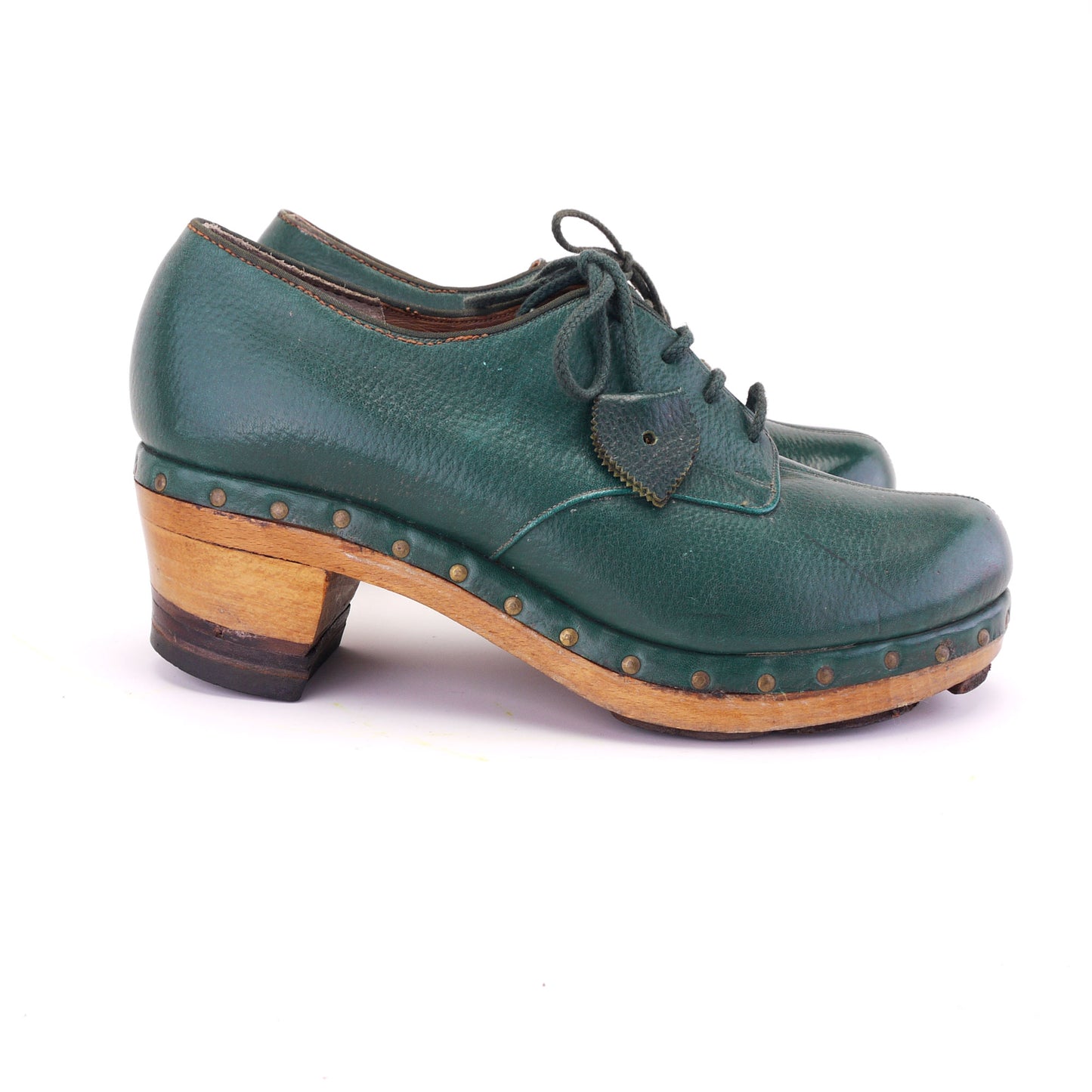 1940s Green Woodies by Liberty Wooden Clogs UK 4
