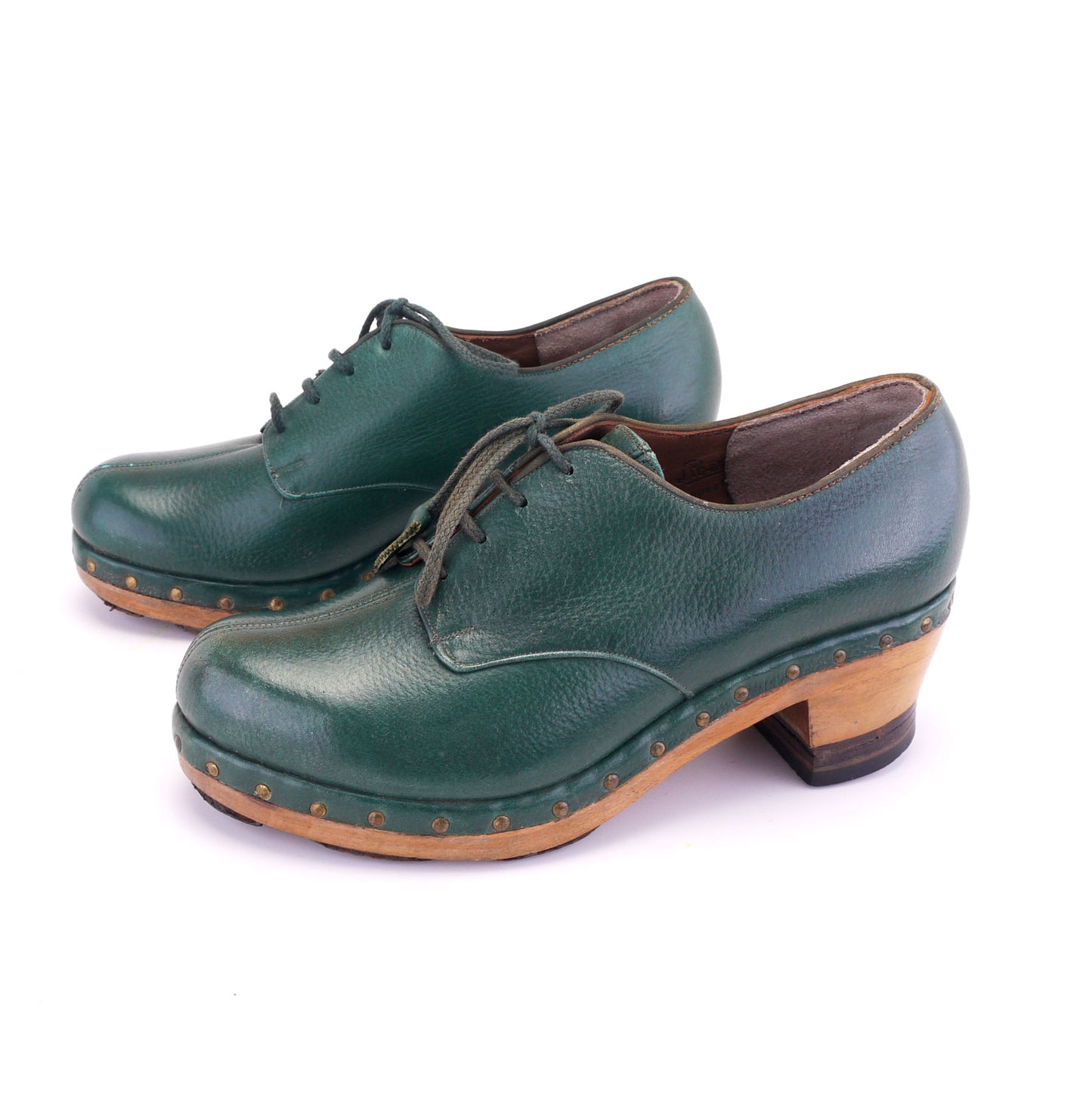 1940s Green Woodies by Liberty Wooden Clogs UK 4