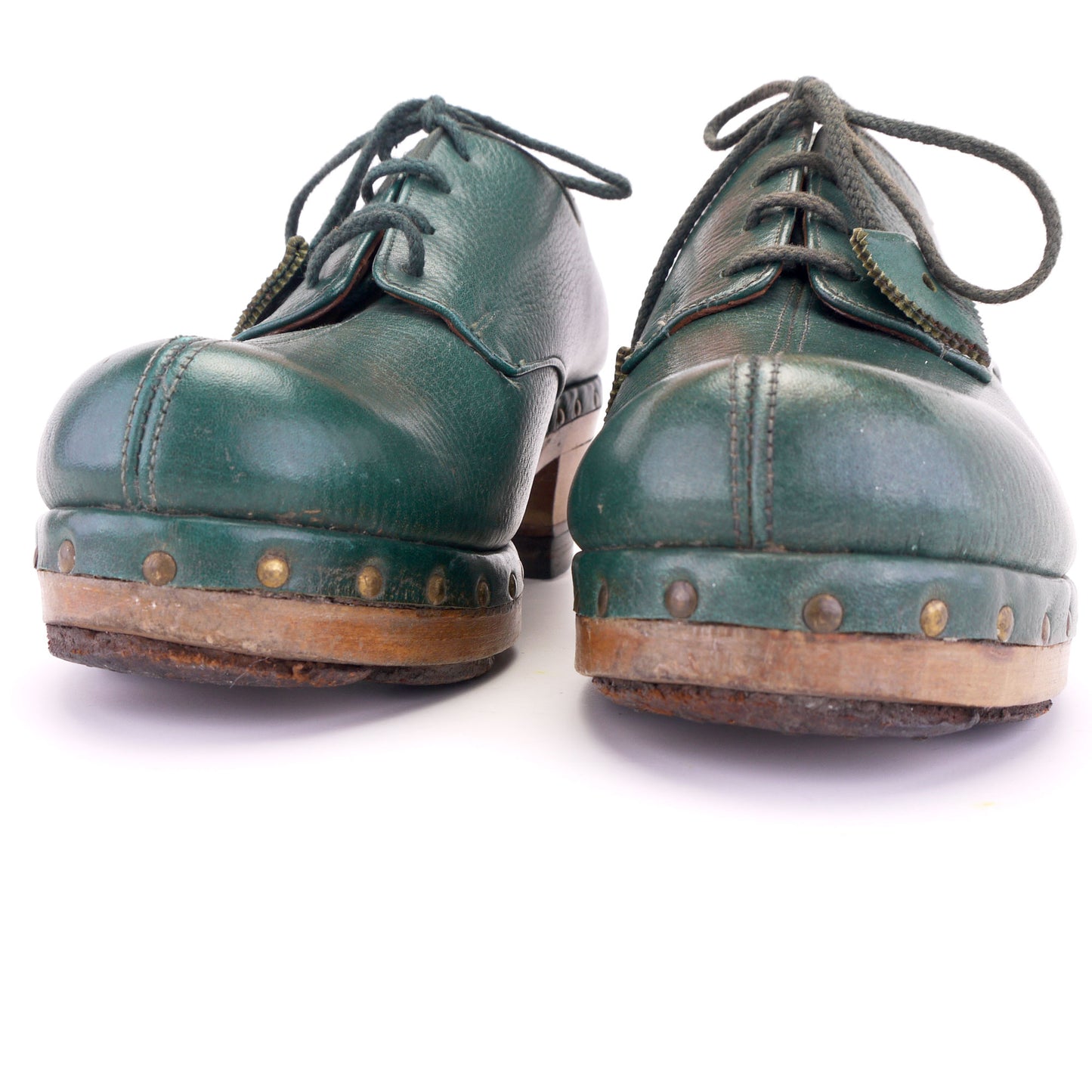 1940s Green Woodies by Liberty Wooden Clogs UK 4