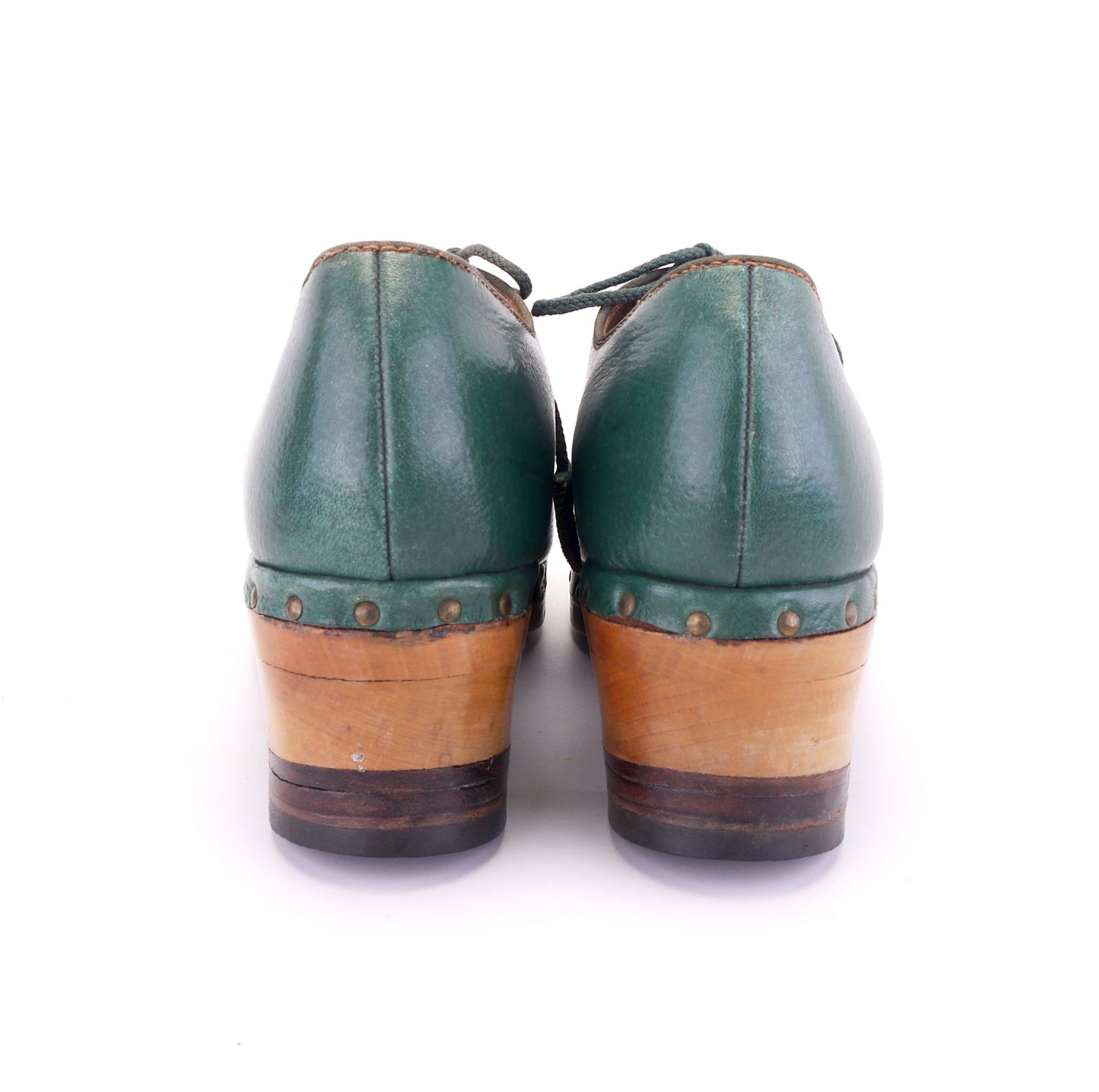 1940s Green Woodies by Liberty Wooden Clogs UK 4