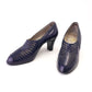 1930s Swiss Navy Blue Pumps with Cutouts UK 7