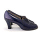 1930s Swiss Navy Blue Pumps with Cutouts UK 7
