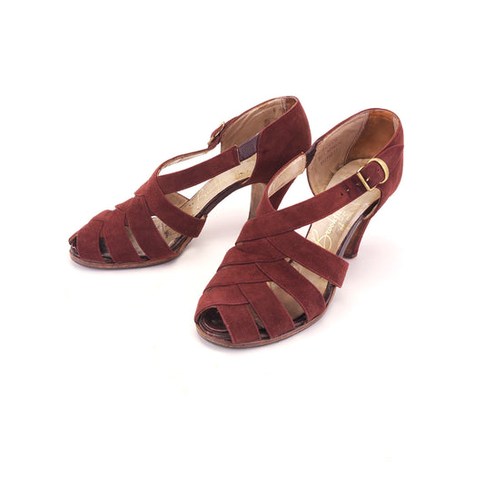 Lotus 1930s Cross Strap Sandals UK 4