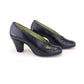 Lotus Early 1940s Black Brogued Pumps UK 4.5