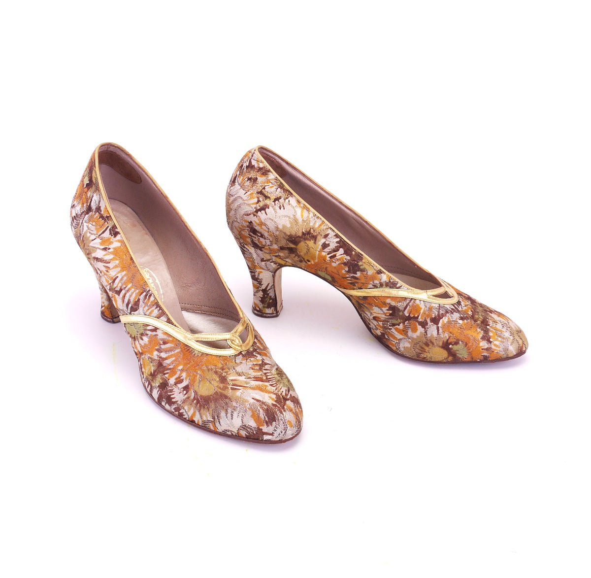 1930s Autumnal Brocade Pumps by Lotus UK 5.5