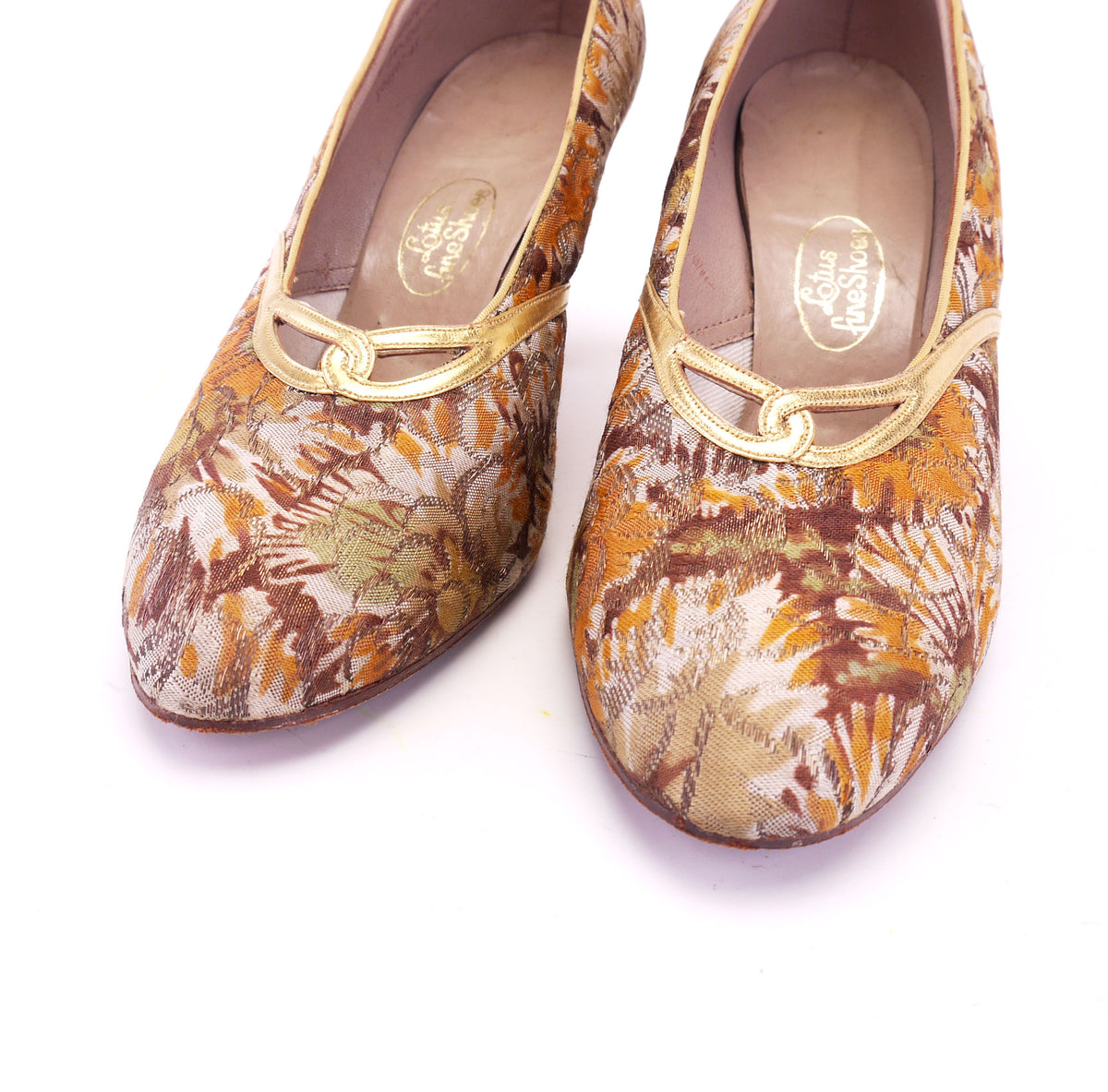 1930s Autumnal Brocade Pumps by Lotus UK 5.5