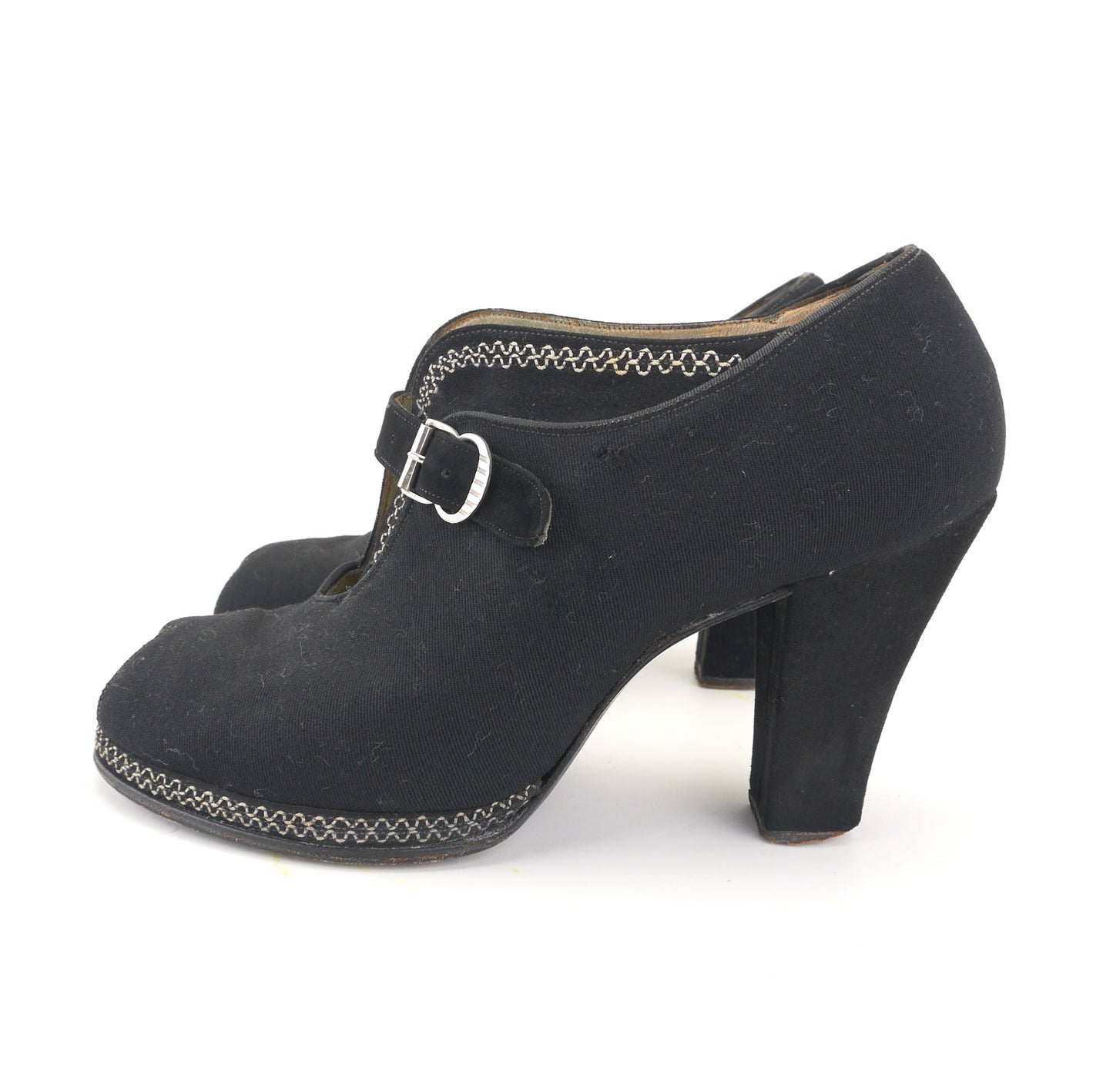 Chunky 1940s Black Platform Peep Toes by Lotus UK 4