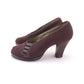 Lotus 1940s Brown Gabardine Platform Pumps UK 5