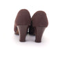 Lotus 1940s Brown Gabardine Platform Pumps UK 5
