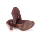 Lotus 1940s Brown Gabardine Platform Pumps UK 5