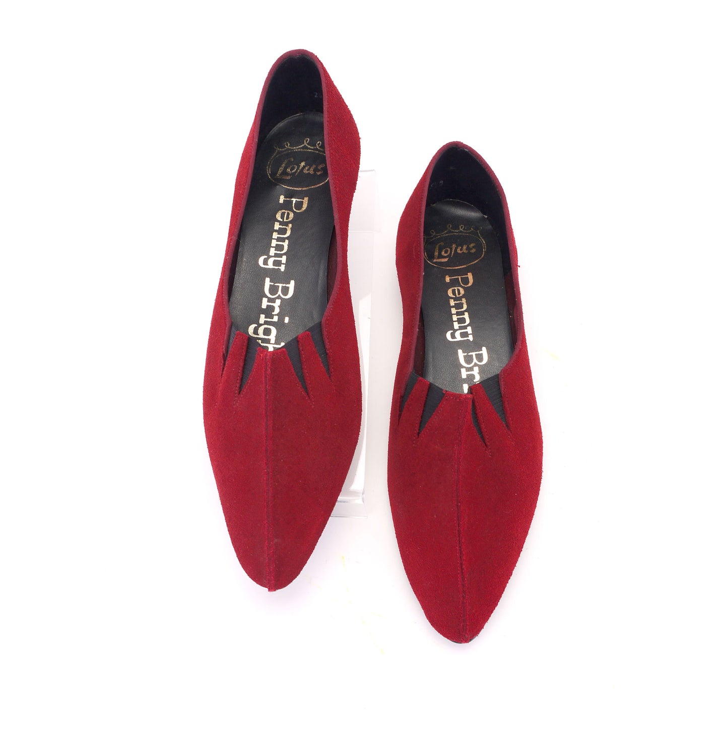1960s Deadstock Dark Red Suede Flats by Lotus UK 5.5