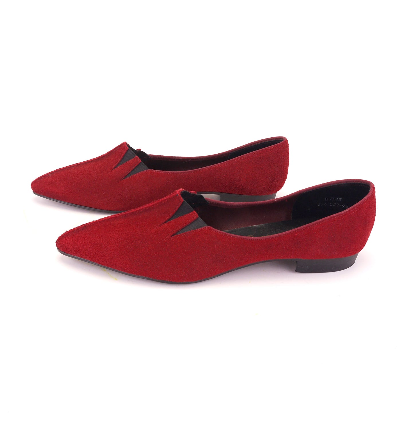 1960s Deadstock Dark Red Suede Flats by Lotus UK 5.5