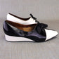 Total MOD Black & White 60s Wedge Shoes UK 7