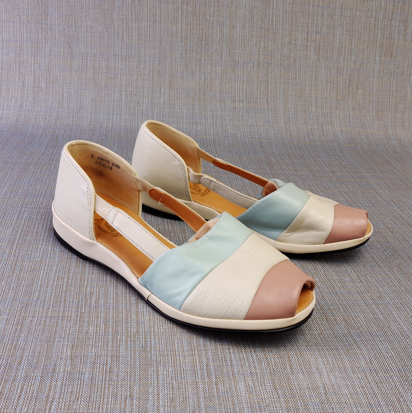 50s Style Neapolitan Stripe Summer Wedges UK 5