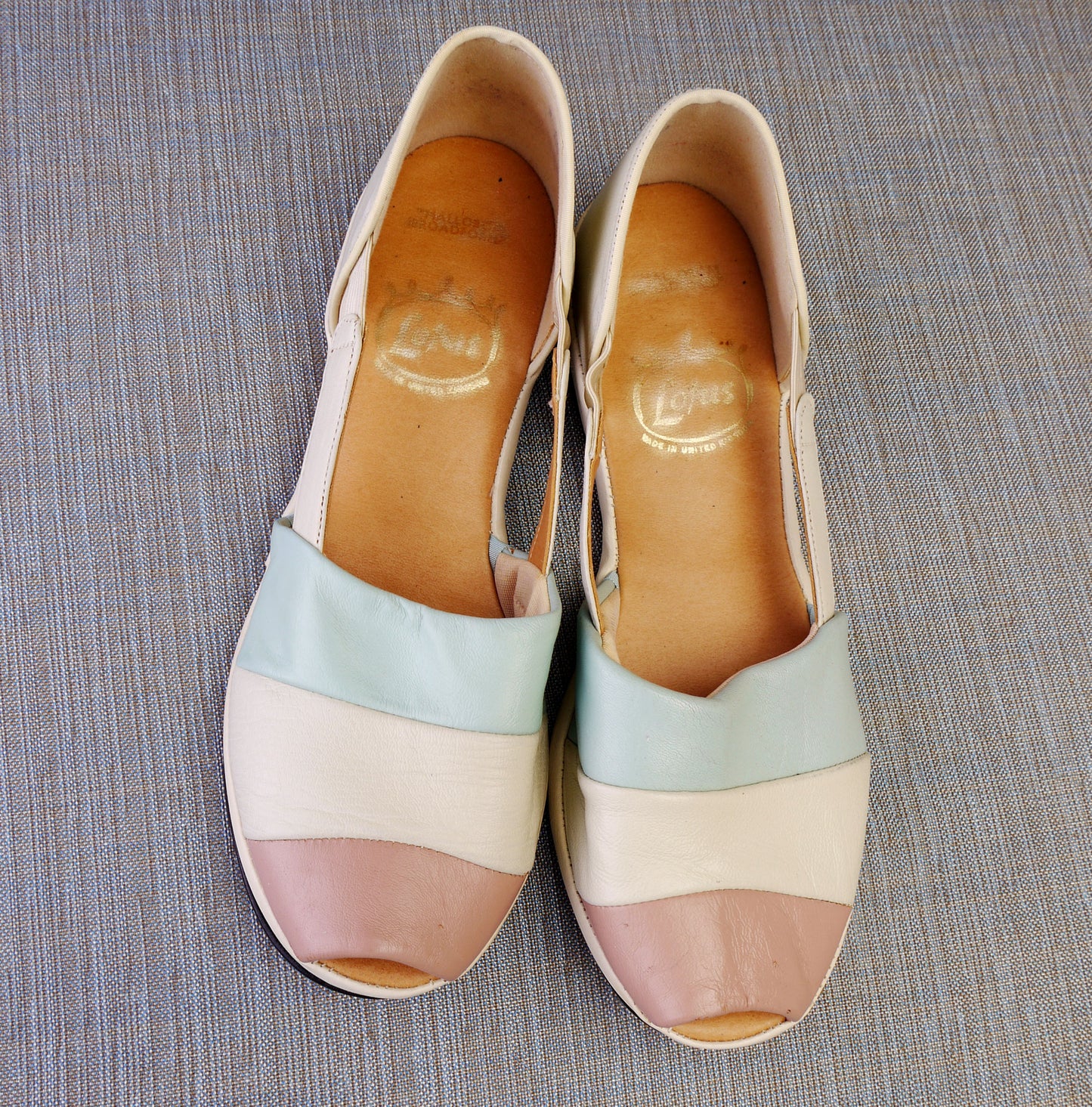 50s Style Neapolitan Stripe Summer Wedges UK 5