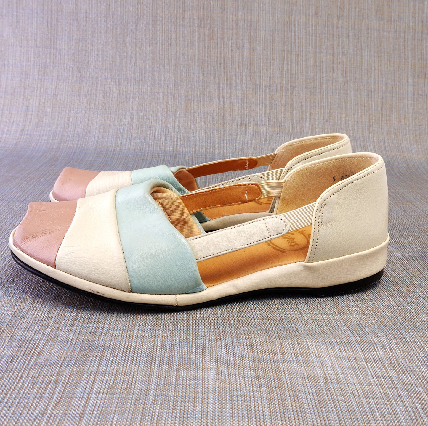 50s Style Neapolitan Stripe Summer Wedges UK 5