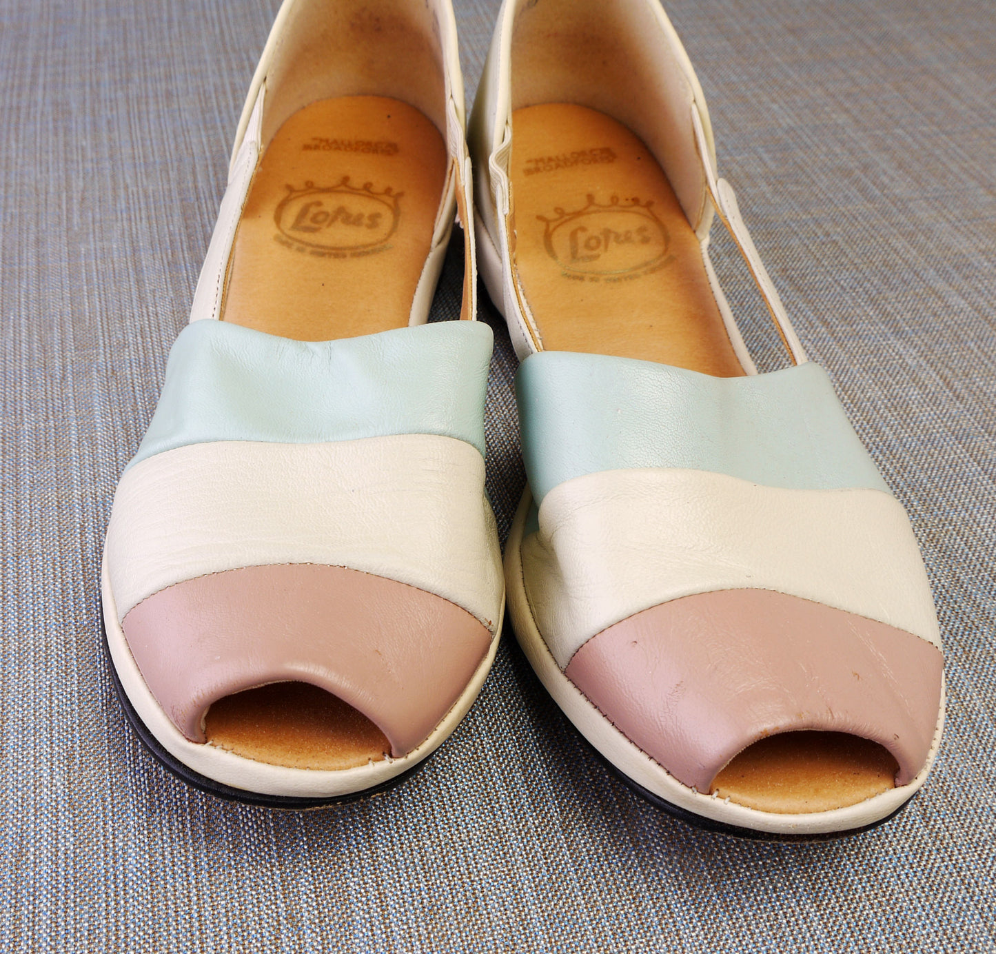 50s Style Neapolitan Stripe Summer Wedges UK 5