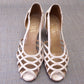 White 1950s Nubuck Sandals by Lotus UK 3.5